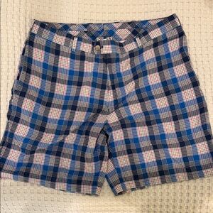Peter Millar Blue and Pink Plaid Men's Shorts